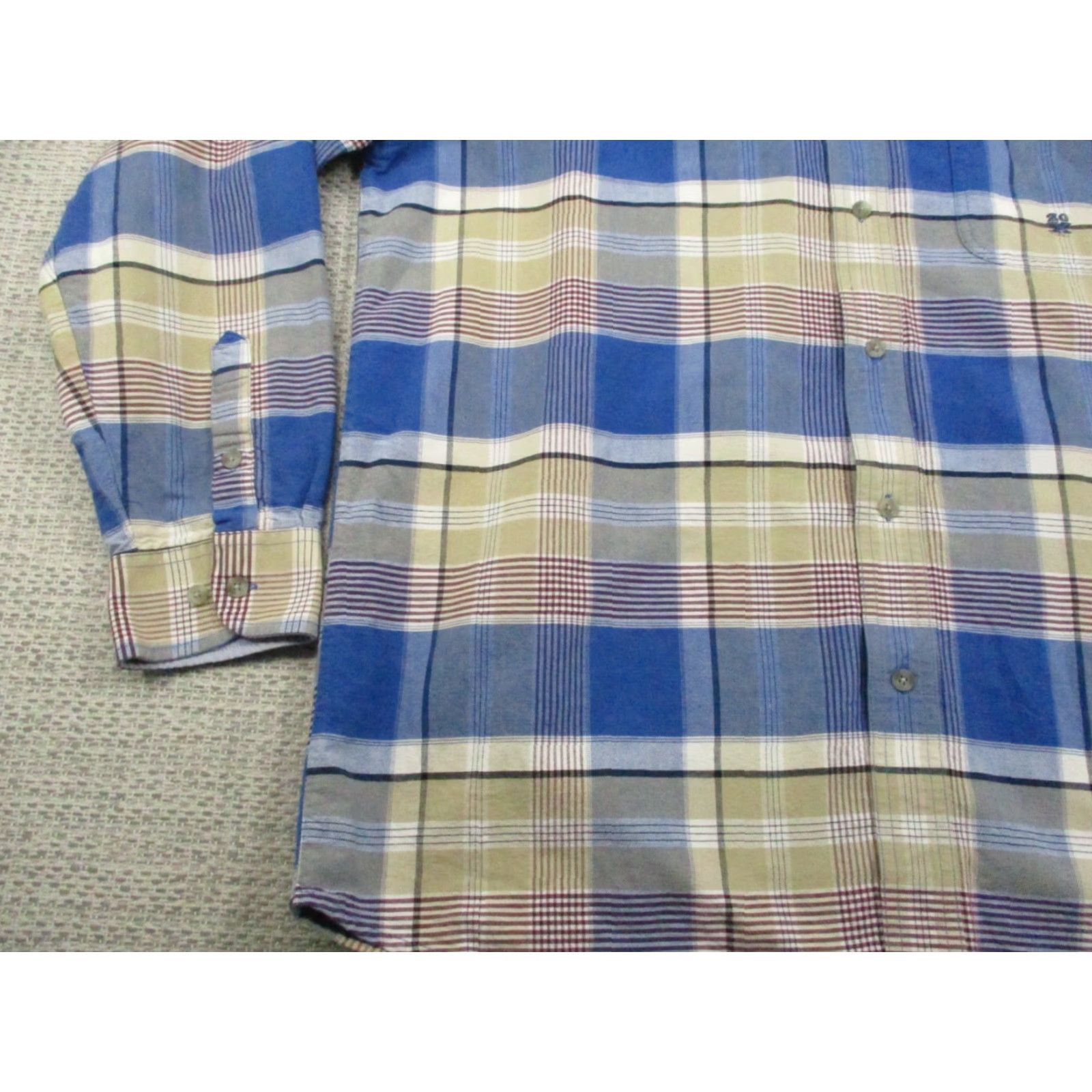 Wrangler Wrangler Twenty 20 X Shirt Mens XL Blue White Plaid Button Down Western Cowboy Shirt Size US XL / EU 56 / 4 - 2 Thumbnail