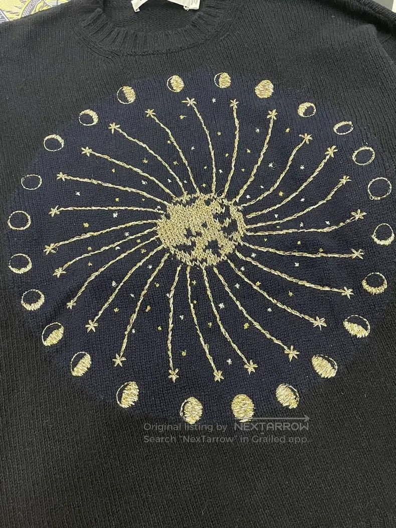 Other Dior Black gold silk moon phase cashmere sweater Size XXS / US 00 / IT 34 - 2 Thumbnail