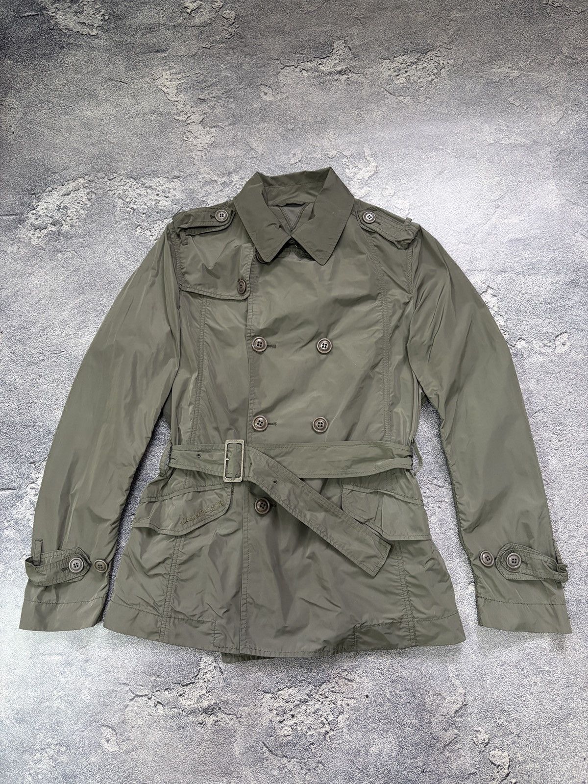 Diesel Diesel Green Double-Breasted Trench Coat M Light Windbreaker Size M / US 6-8 / IT 42-44 - 3 Thumbnail