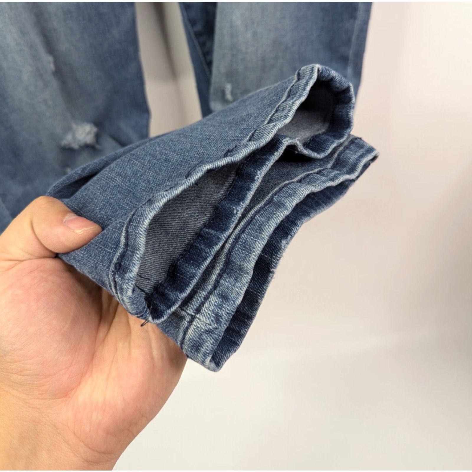 Vintage Democracy Slimming Jeans Skinny High Rise 20W Blue Denim Jeans Women Distressed Size 42" / US 20 - 4 Thumbnail