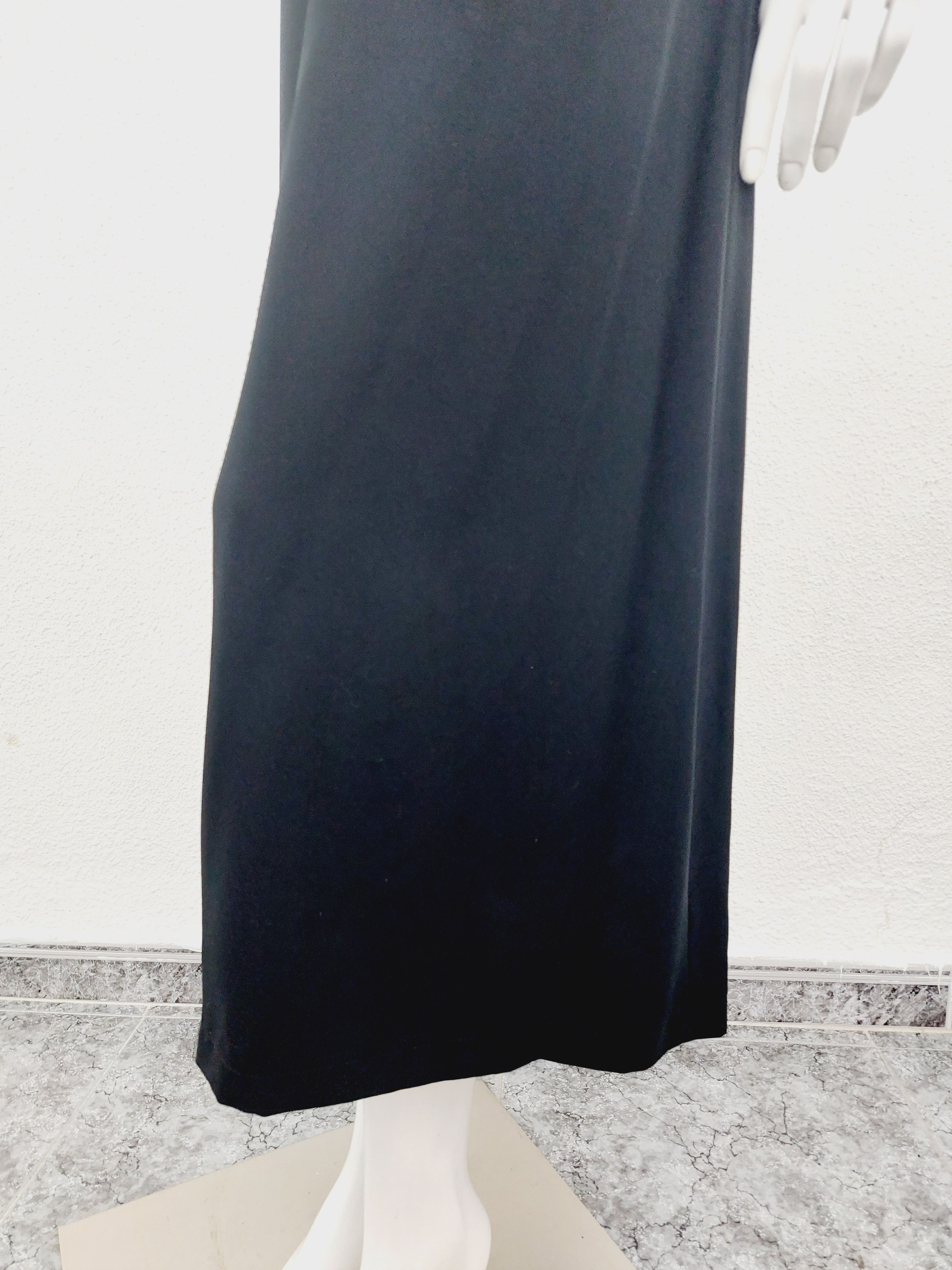 Thierry Mugler Thierry Mugler Black Split Neck Tie Open Maxi Dress Gown Size S / US 4 / IT 40 - 6 Thumbnail