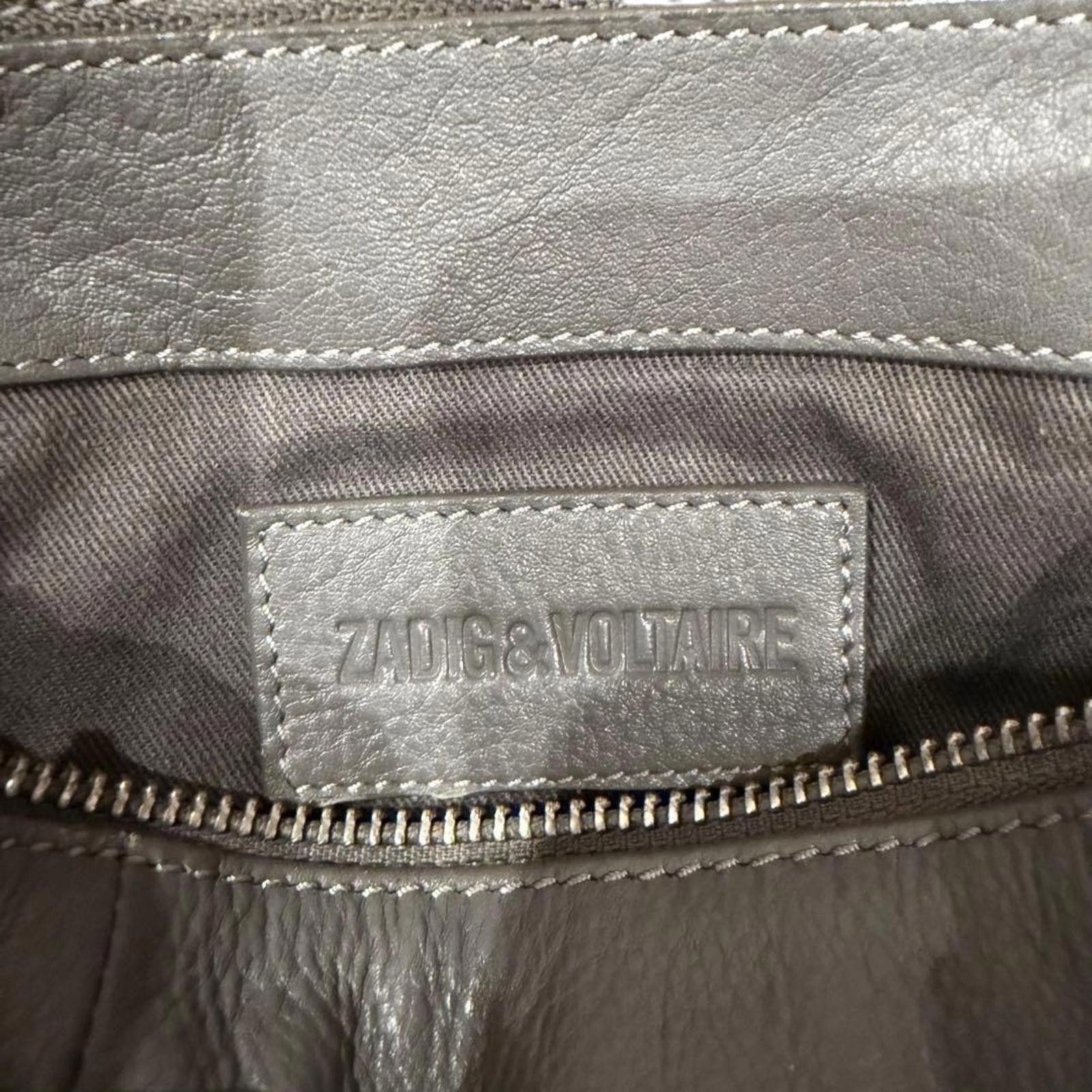 Zadig & Voltaire Zadig & Voltaire - Grey Leather Handbag Dual Handles Size ONE SIZE - 8 Thumbnail