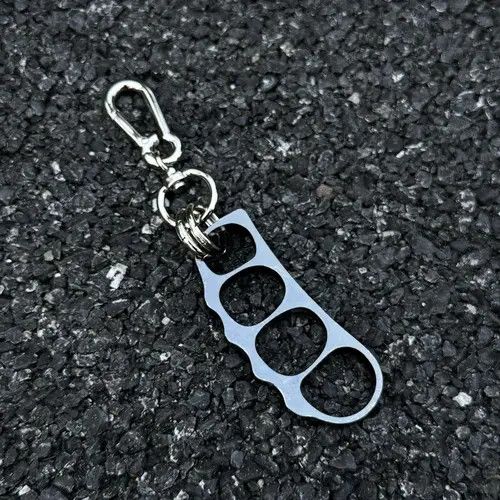 Jewelry Metal Brass Knuckle Keychain Clip, Edgy Men's Accessory Size ONE SIZE - 5 Thumbnail