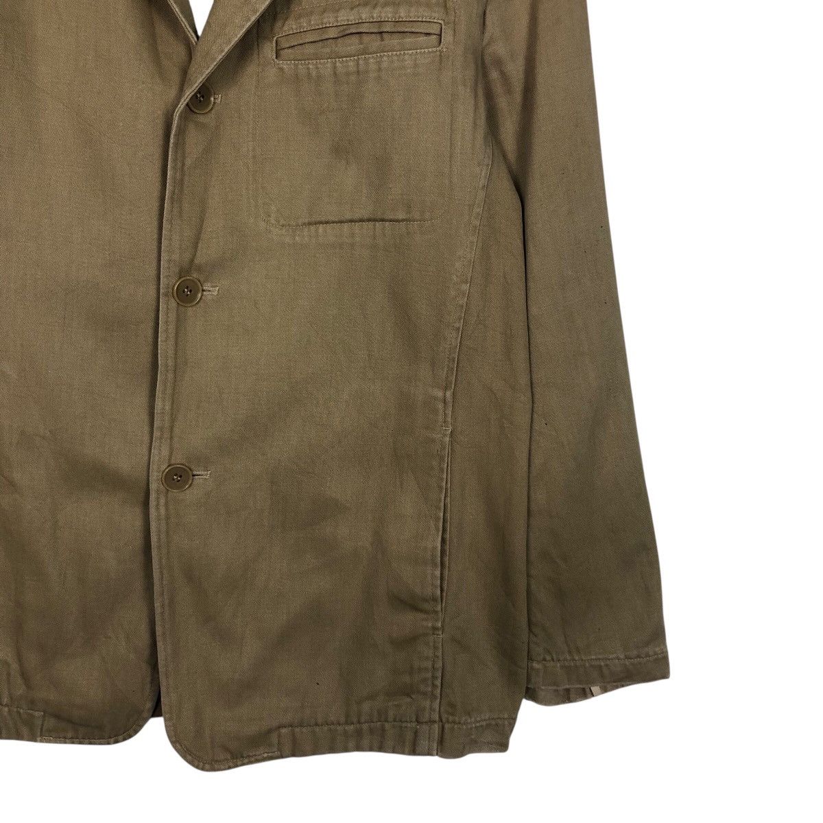 Japanese Brand SHIPS Japan Washed Cotton Work Blazer in Olive Issey Miyake Size US M / EU 48-50 / 2 - 6 Thumbnail