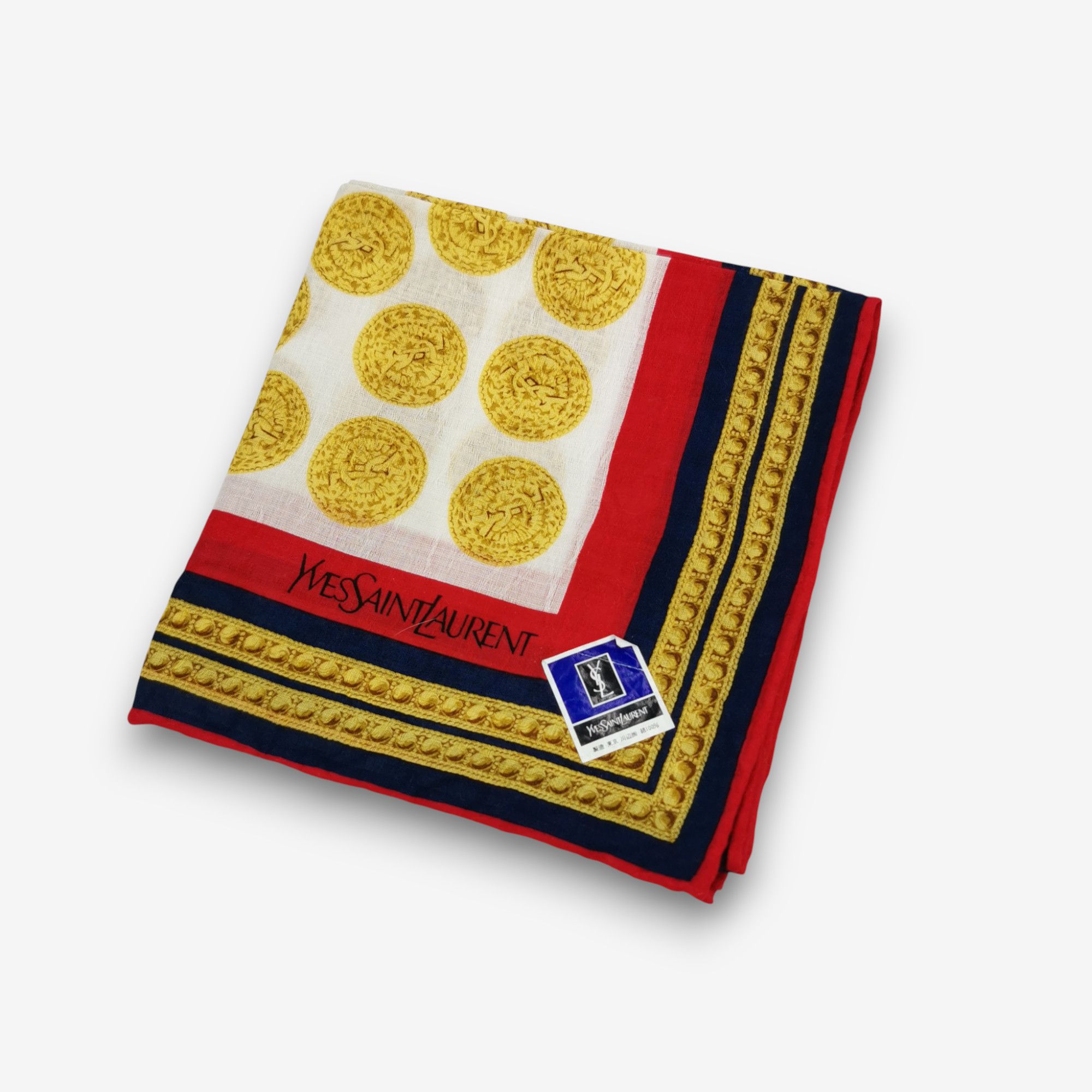 Japanese Brand Vintage Yves Saint Laurent Handkerchief Neckerchief Bandana Size ONE SIZE - 4 Thumbnail