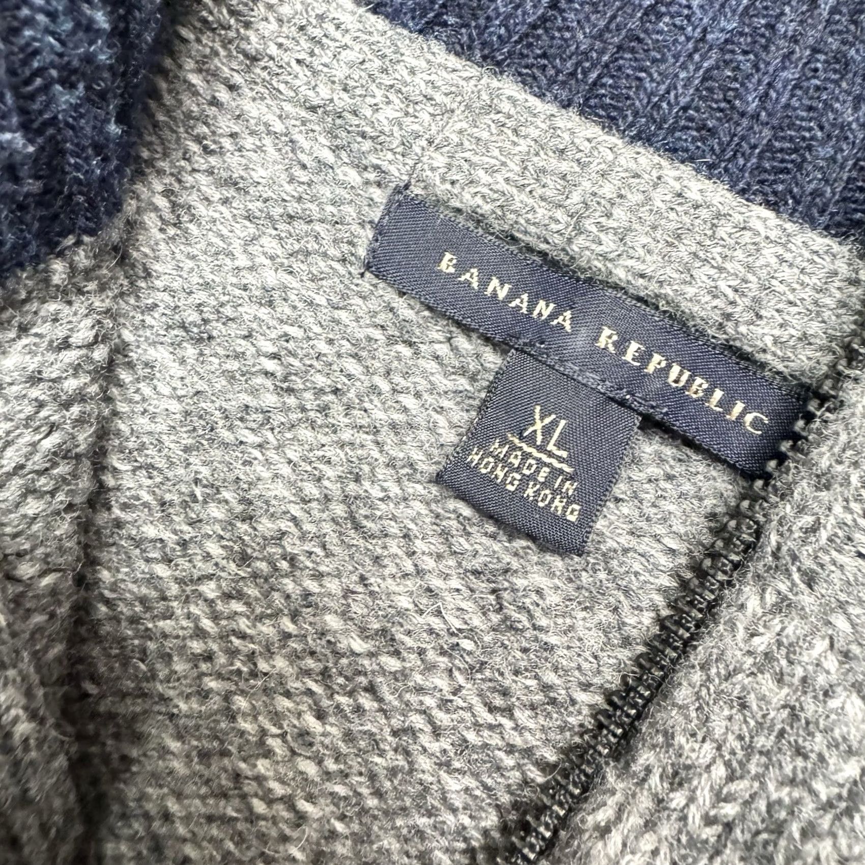 Banana Republic VINTAGE Banana Republic 1/4 Zip Wool Sweater Blue Grey Striped XL Men MENS XS? Size US XL / EU 56 / 4 - 2 Thumbnail