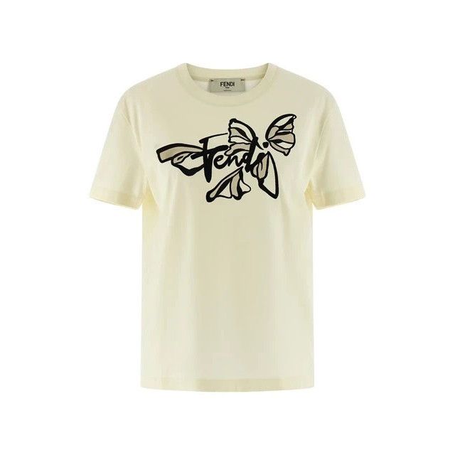 FENDI Beige Nightfly T-shirt New & Authentic (Women's size:6