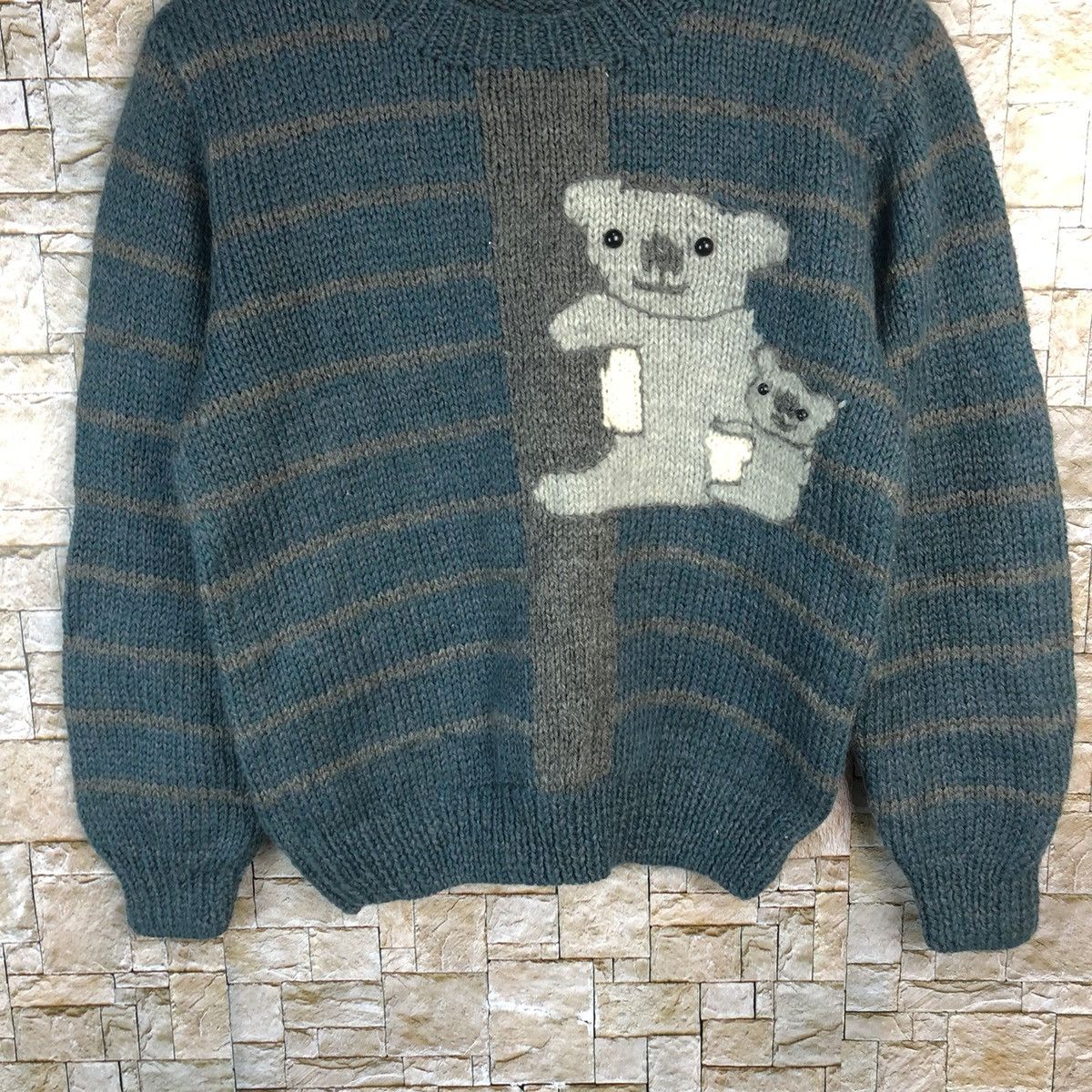 Homespun Knitwear × Japanese Brand × Solid and Striped Japan koala vintage stripe Green Knitwear #A717 Size S / US 4 / IT 40 - 3 Thumbnail