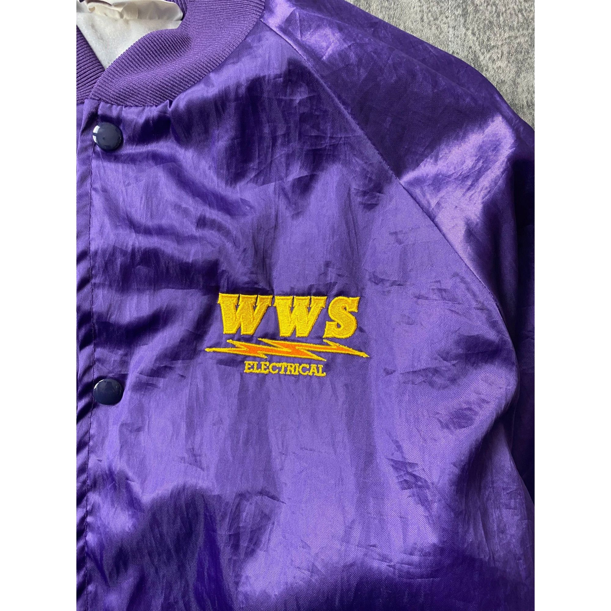 Vintage Vintage WWS Electrical Satin Jacket Satin Size US L / EU 52-54 / 3 - 3 Thumbnail