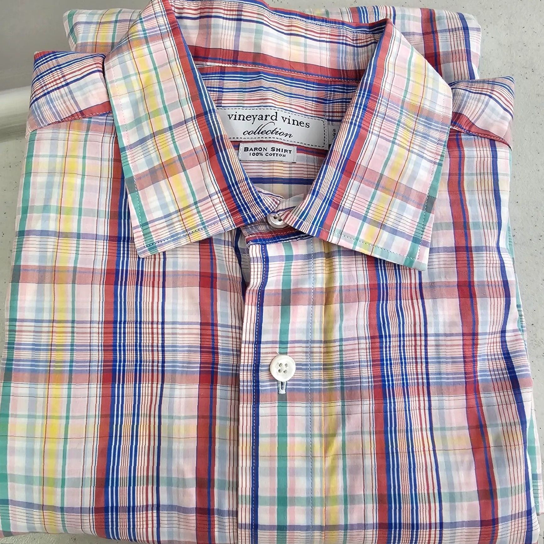 Vineyard Vines Vineyard Vines Shirt Mens Large Red Tartan Plaid Baron Button Up Long Sleeve Size US L / EU 52-54 / 3 - 2 Thumbnail