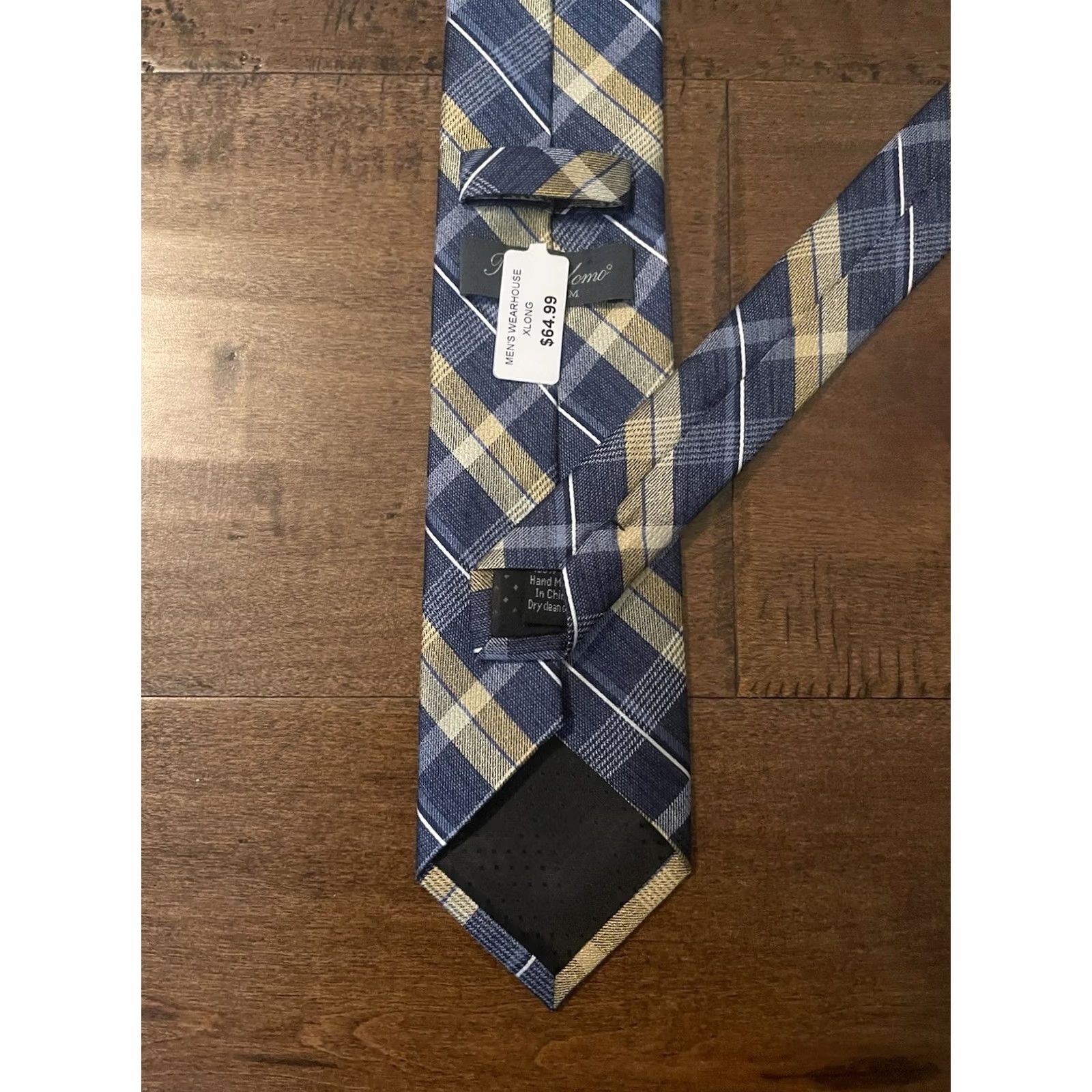 Pronto Uomo Pronto Uomo Platinum Neck Tie Men Blue Multicolor Plaid 100% Silk XLong New! Classic Designer Adjustable Size ONE SIZE - 2 Thumbnail