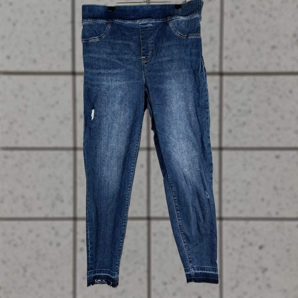 Spanx SPANX Jeans Womens 1X Blue Stretch Denim Shaping Skinny Jeggings Size 40" / US 18 - 1 Thumbnail