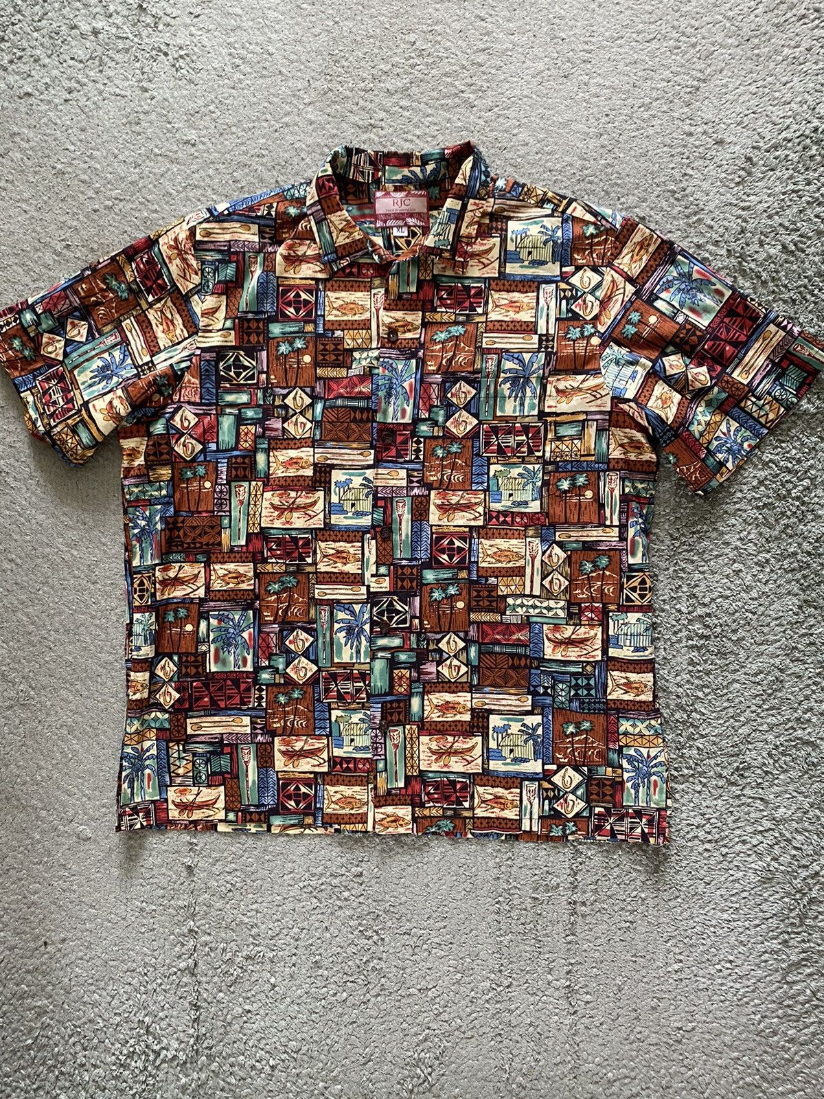 Vintage RJC Made in USA Hawaiian floral button up shirt Size US XL / EU 56 / 4 - 1 Thumbnail