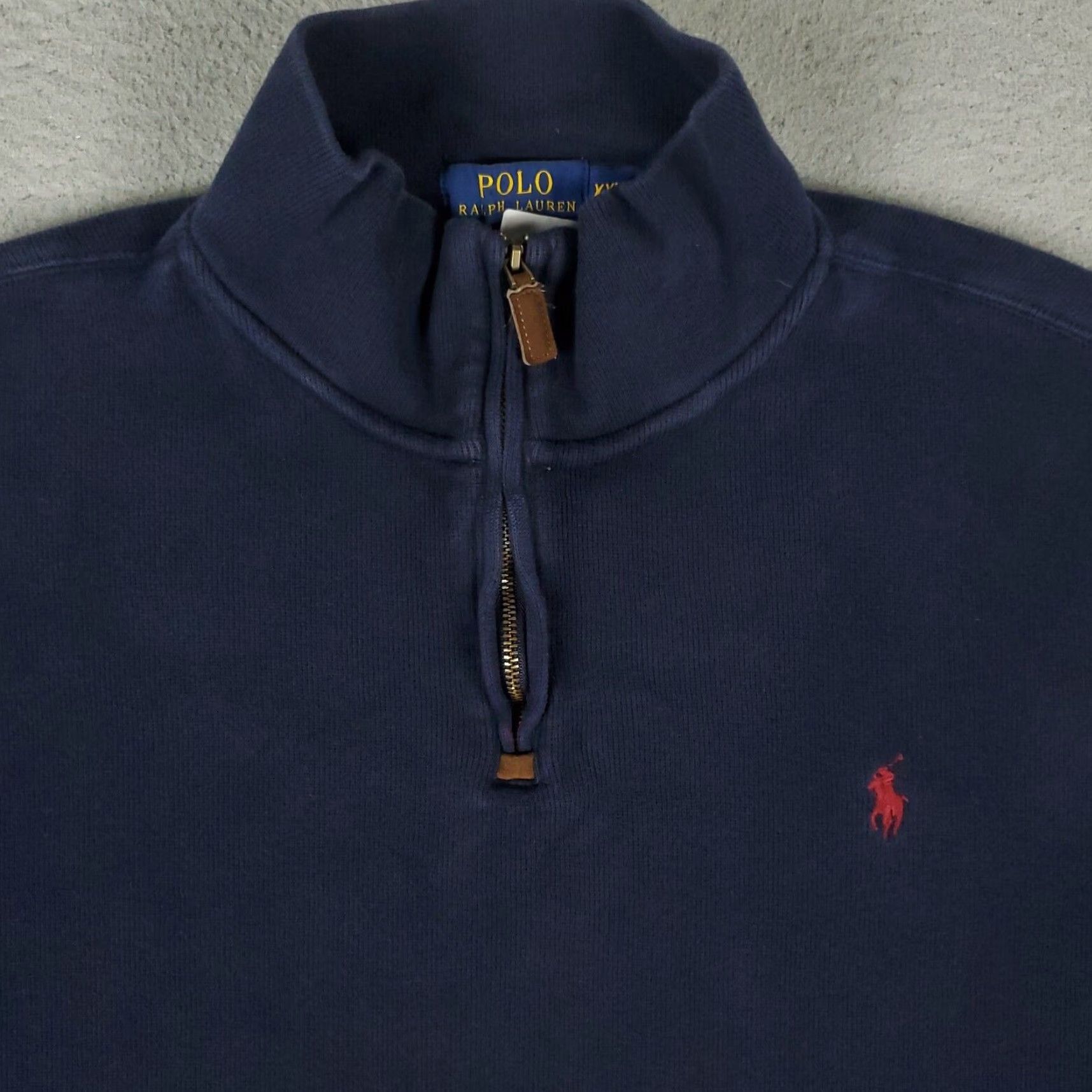 Ralph Lauren VINTAGE Ralph Lauren Sweater Pullover 1/4 Zip Mens 2XL Blue Cotton Modern Size US XXL / EU 58 / 5 - 2 Thumbnail
