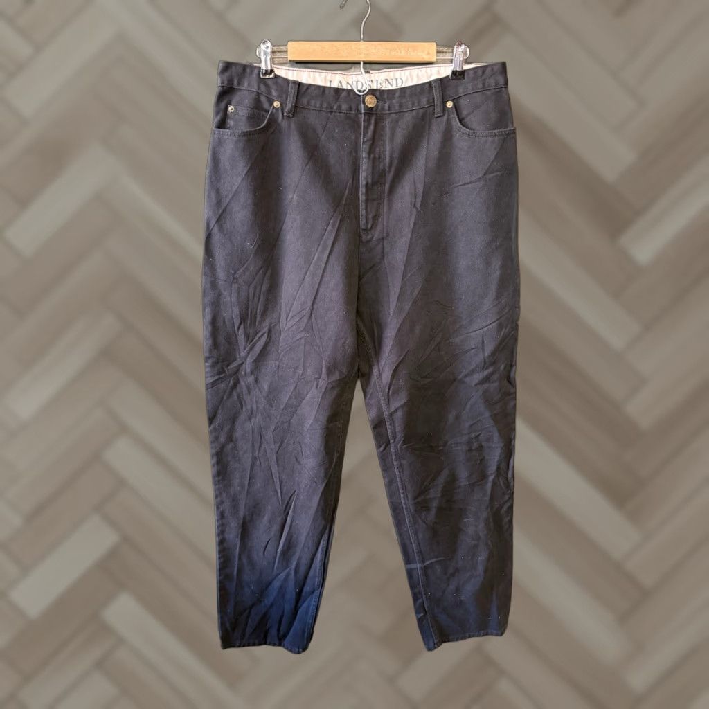 Lands' End Lands End Womens Black Chino Fit 3 Straight Leg Pants Size 18 Tall Size 40" / US 18 - 1 Thumbnail