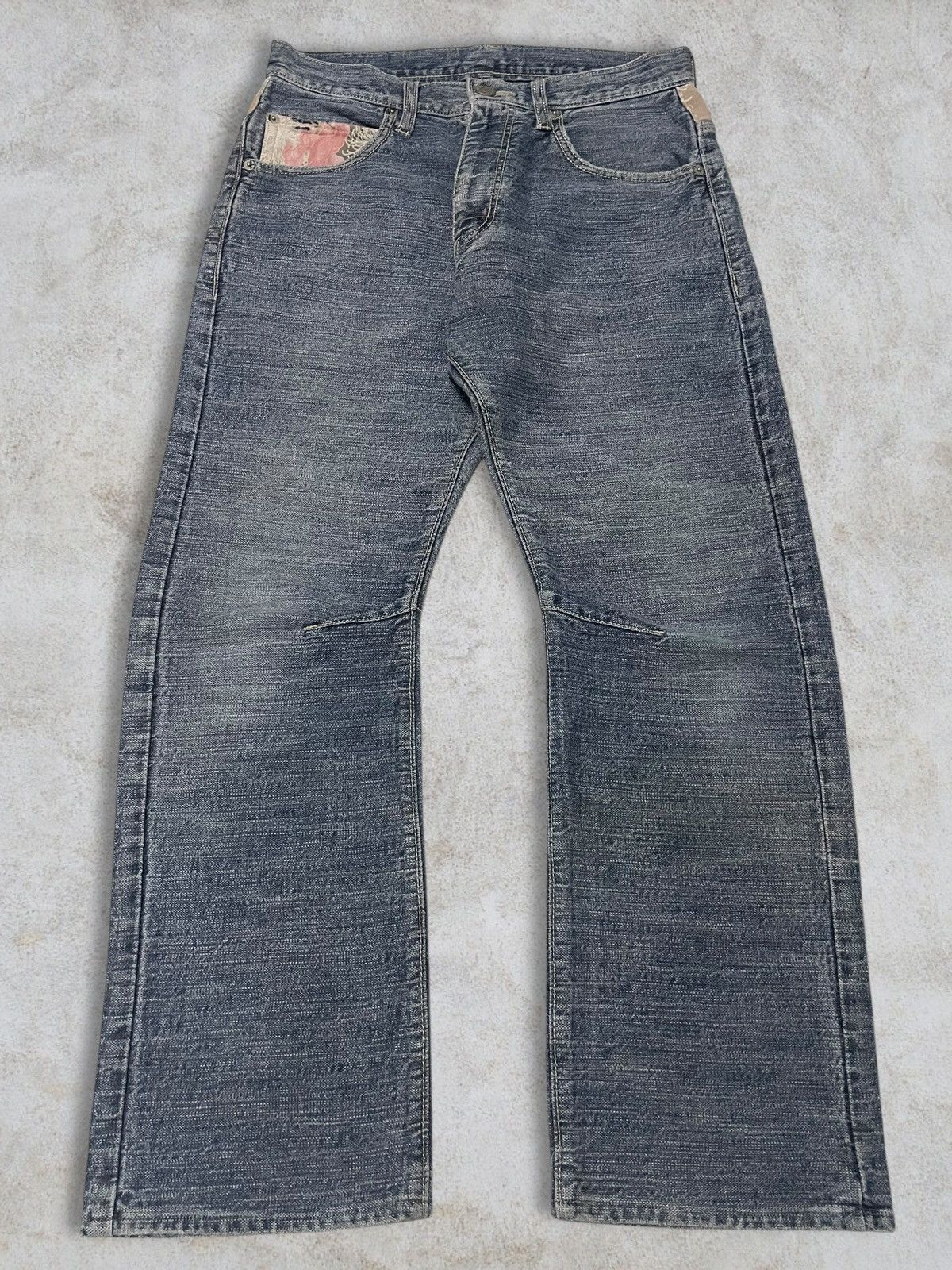 Karakuri Tamashii Vintage Japanese Karakuri Style Koi Fish Washed Sugoi Jeans Size 30" / US 8 / IT 44 - 3 Thumbnail