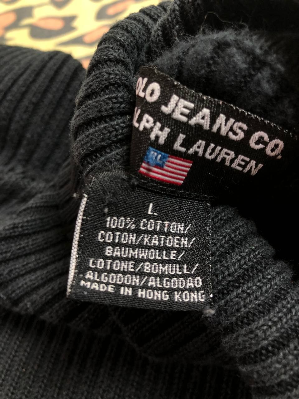 Polo Ralph Lauren × Vintage Men's Ralph Lauren Black Polo Bear Quarter Zip Size US L / EU 52-54 / 3 - 2 Thumbnail