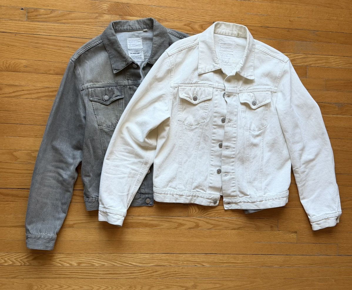 Helmut Lang 1998 Helmut Lang White + Grey Trucker Jacket Size US M / EU 48-50 / 2 - 1 Thumbnail