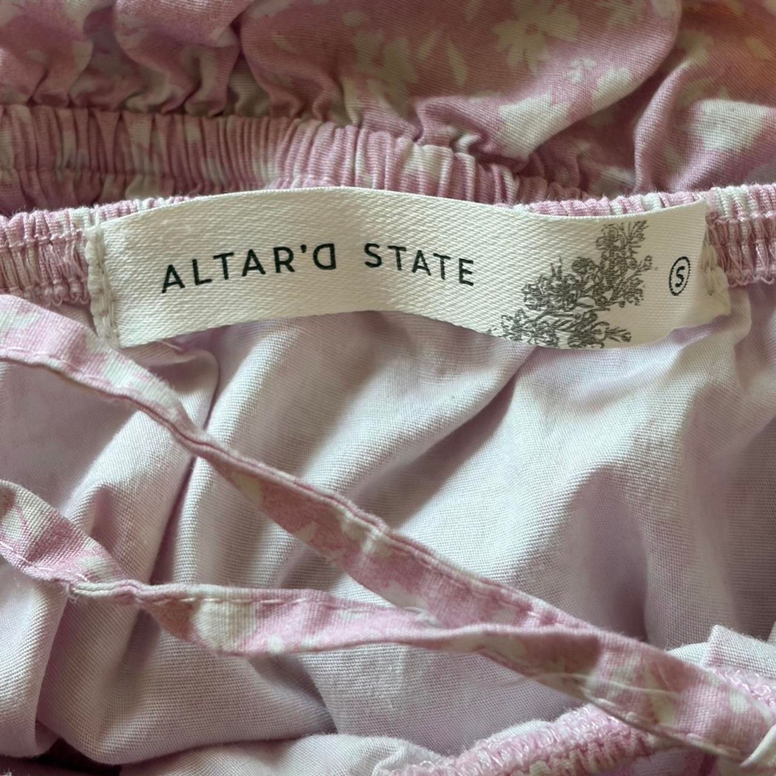 Other Altar'd State Pink Floral Tank with Ruffles - Size: S Size S / US 4 / IT 40 - 3 Thumbnail