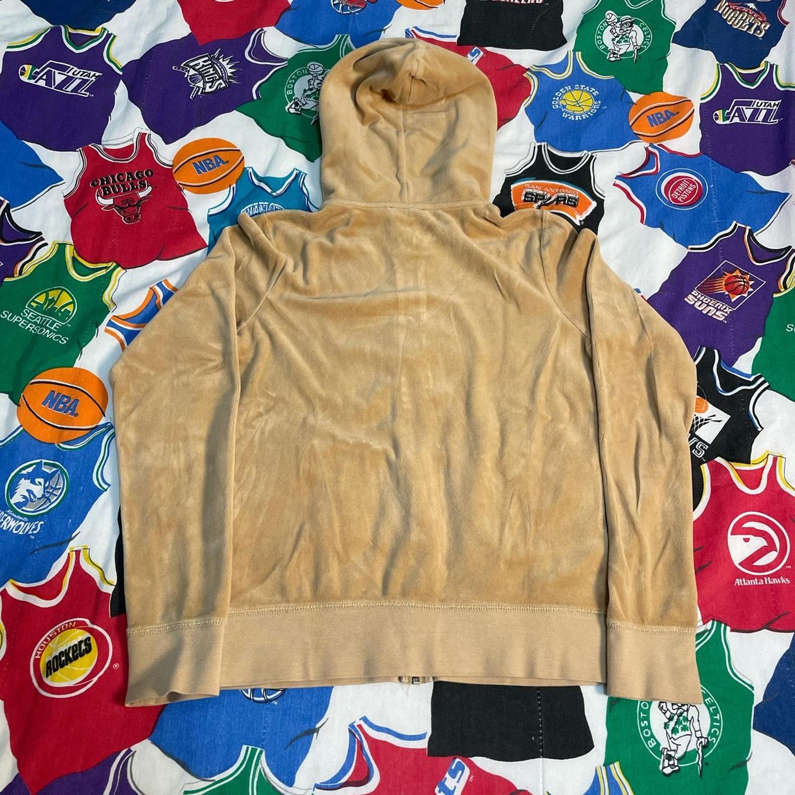 Juicy Couture Y2K 2000s Juicy Couture Girly Suede Hooded Jacket Top Size M / US 6-8 / IT 42-44 - 2 Thumbnail
