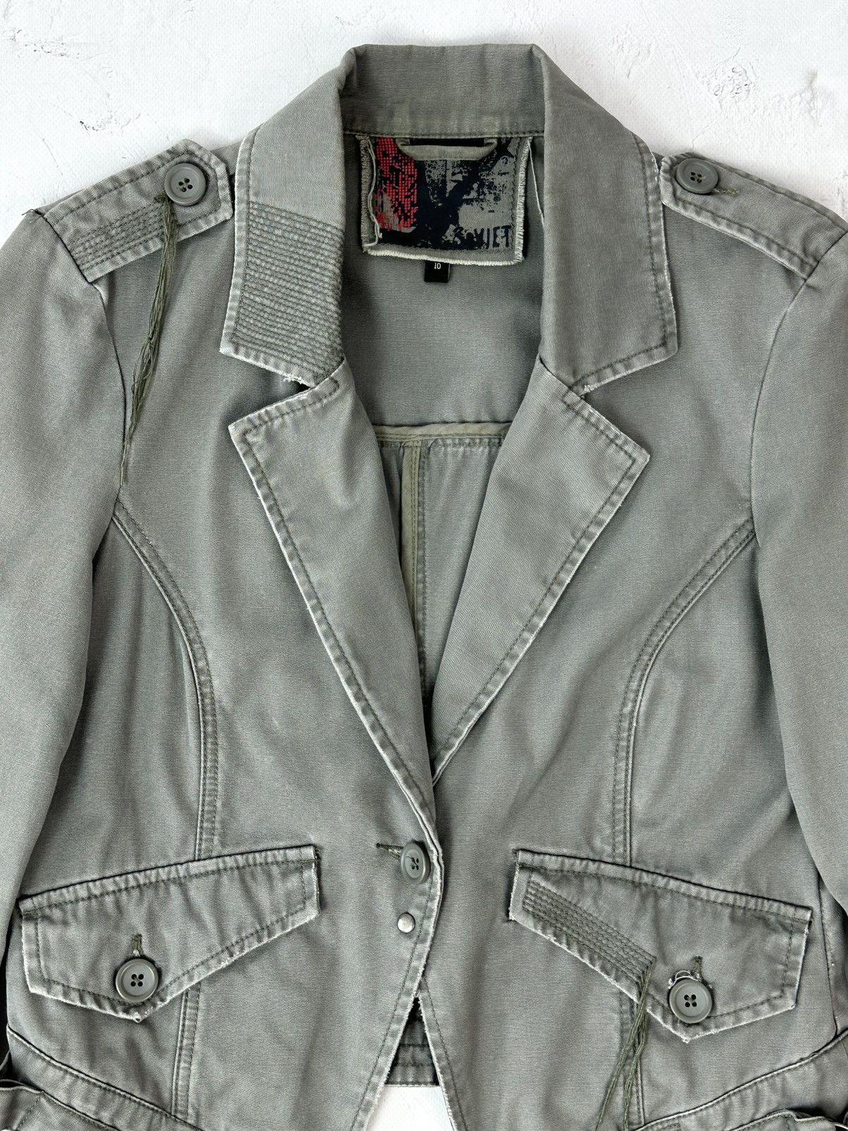 Vintage Vintage Khaki Embroidered Jacket Size L / US 10 / IT 46 - 5 Thumbnail