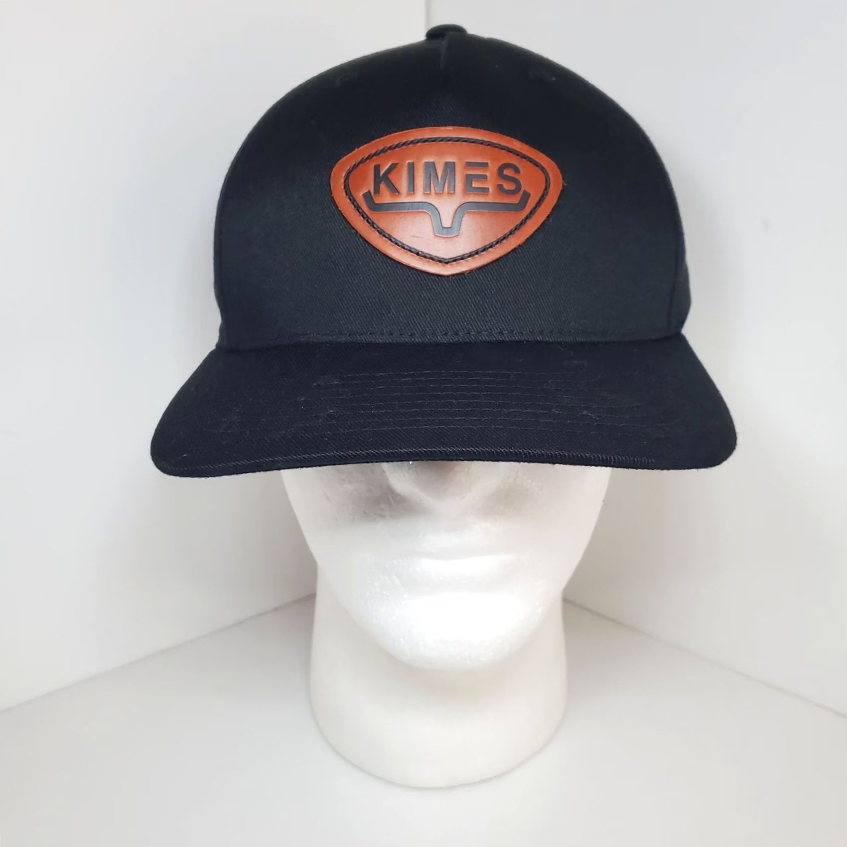 Vintage Kimes Ranch Black Patch Snapback Flatbill Hat Cap Men One Size Adjustable Wide Brim Western Cowboy Theme Size ONE SIZE - 2 Thumbnail