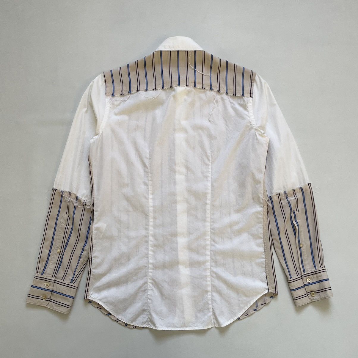 Wales Bonner A/W 20 Reworked Raw Edge Stripe Shirt Size US M / EU 48-50 / 2 - 12 Thumbnail