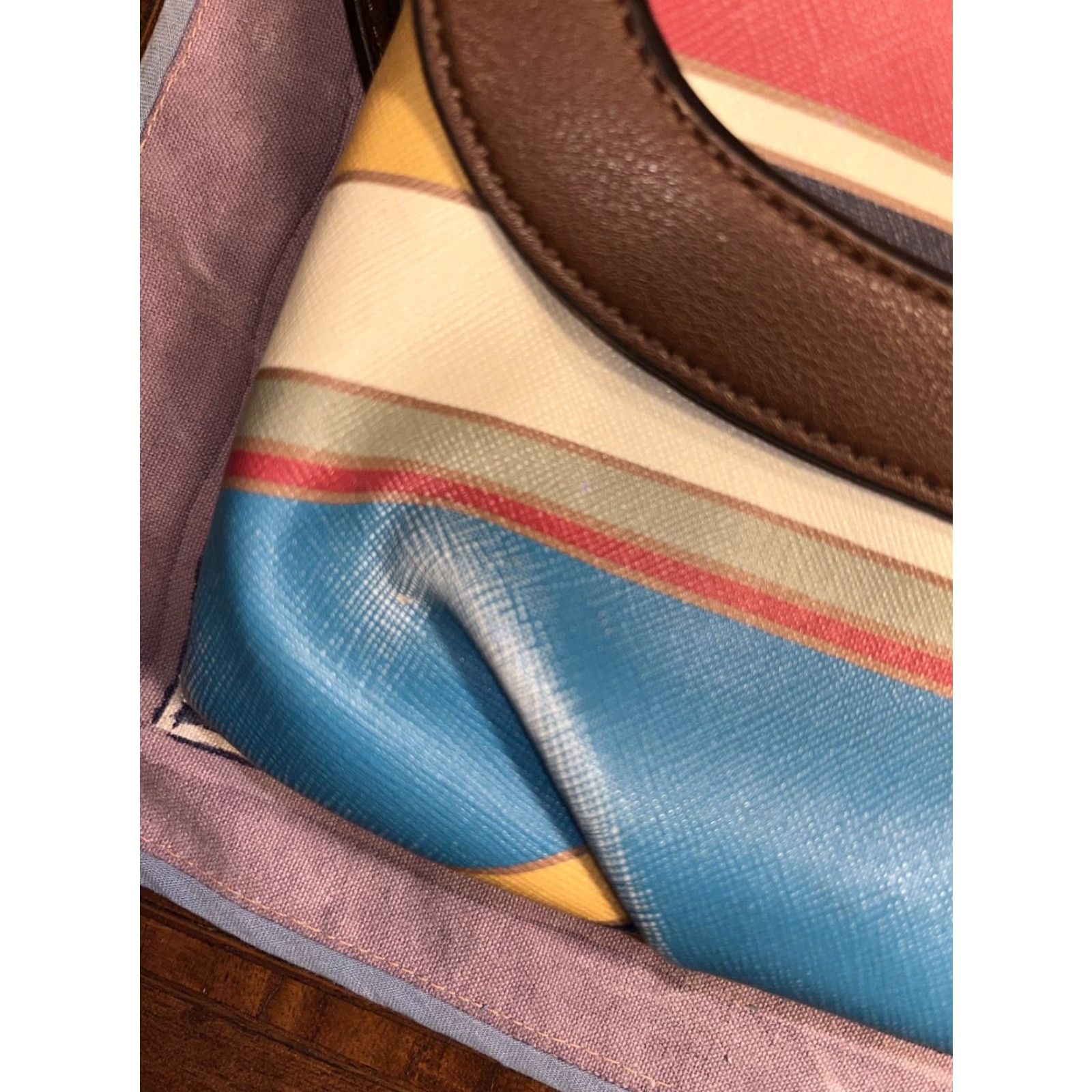 Chaps Chaps Ralph Lauren Multicolor Striped Crossbody Clutch Bag Small with Detachable Strap for Women Size ONE SIZE - 6 Thumbnail