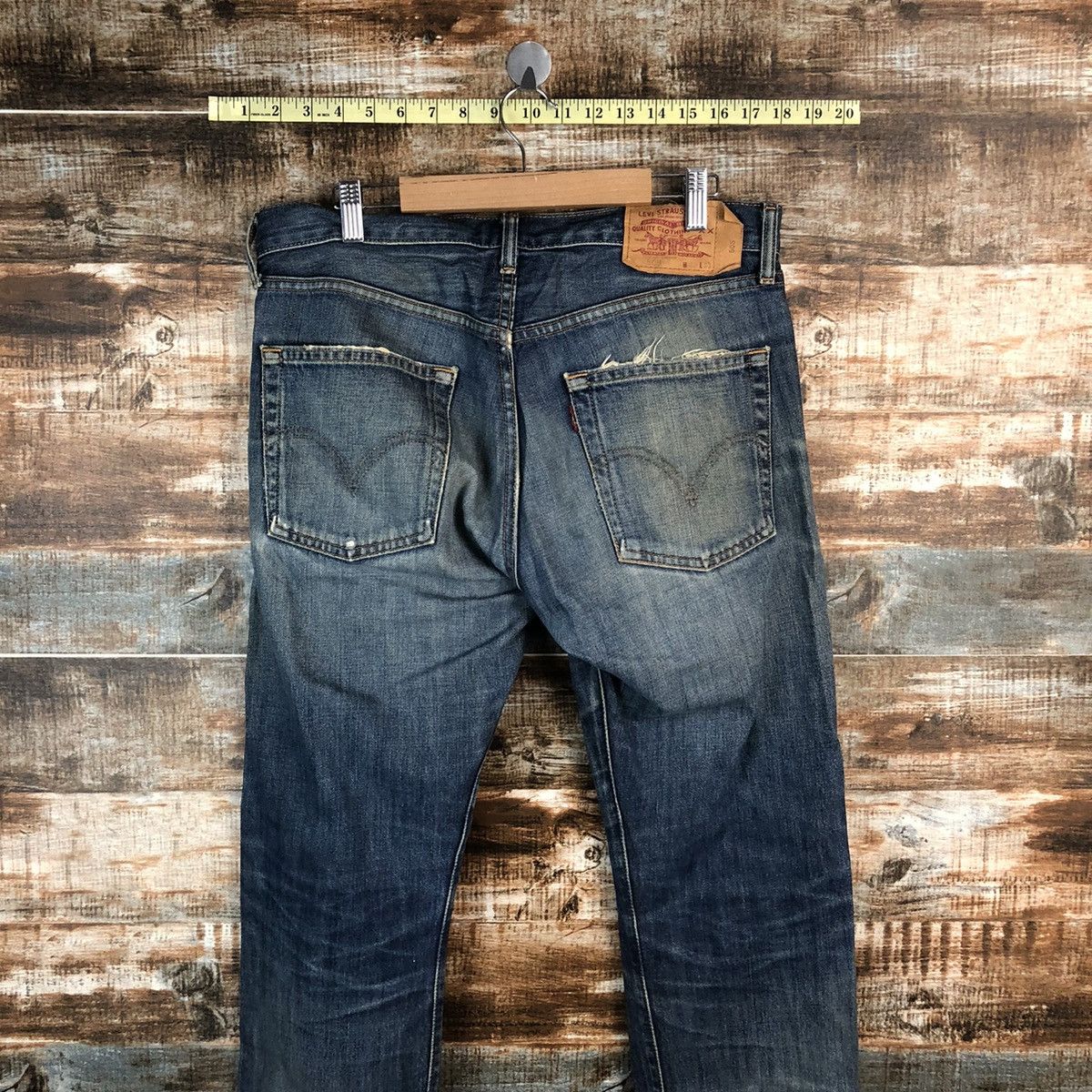 Levi's 505 Levis Blue ripped distressed Denim Pants #1410 Size US 32 / EU 48 - 14 Thumbnail