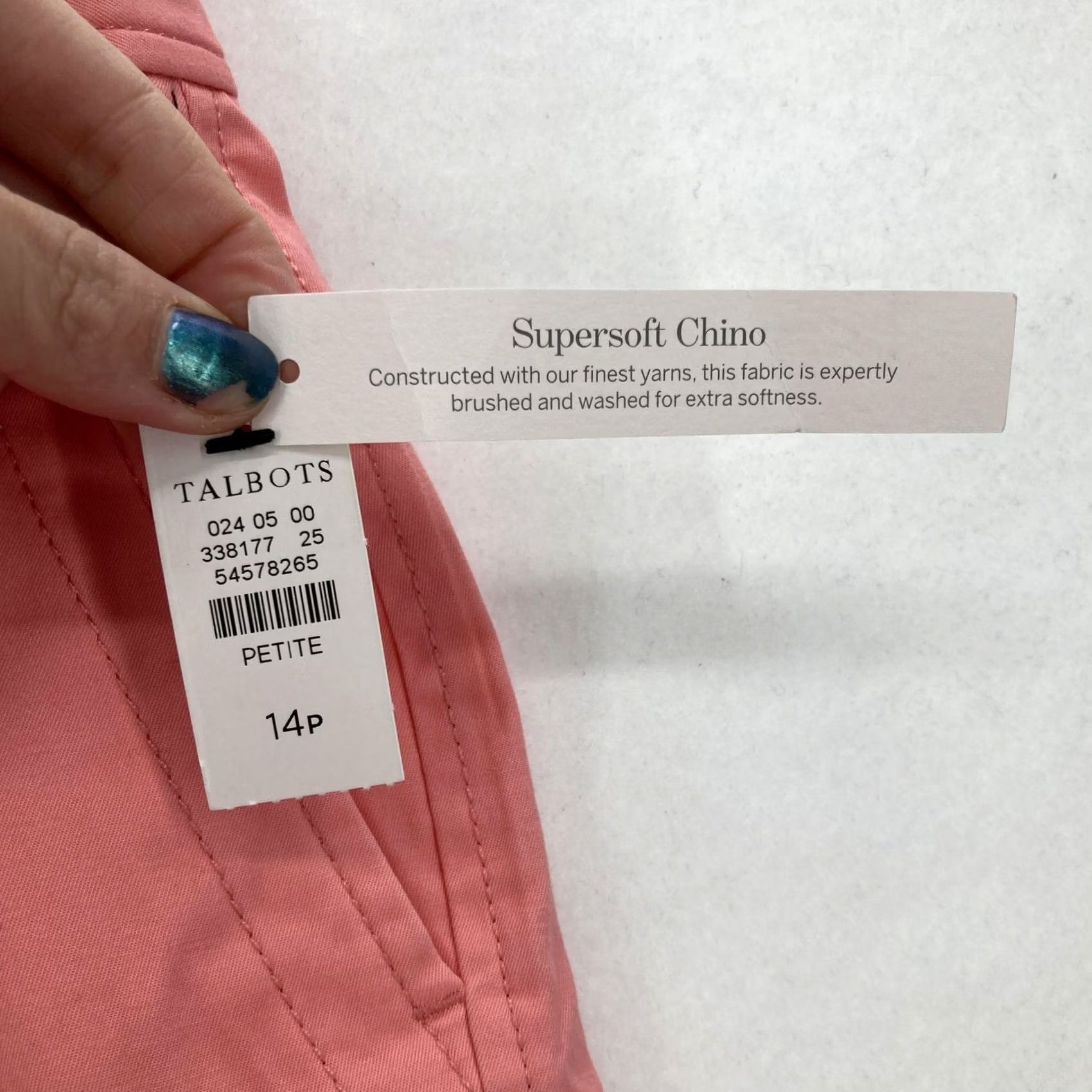 Talbots Talbots Chino Pants Womens 14P Pink Relaxed Supersoft Petite Ankle Casual Preppy Size 36" / US 14 / IT 50 - 4 Thumbnail