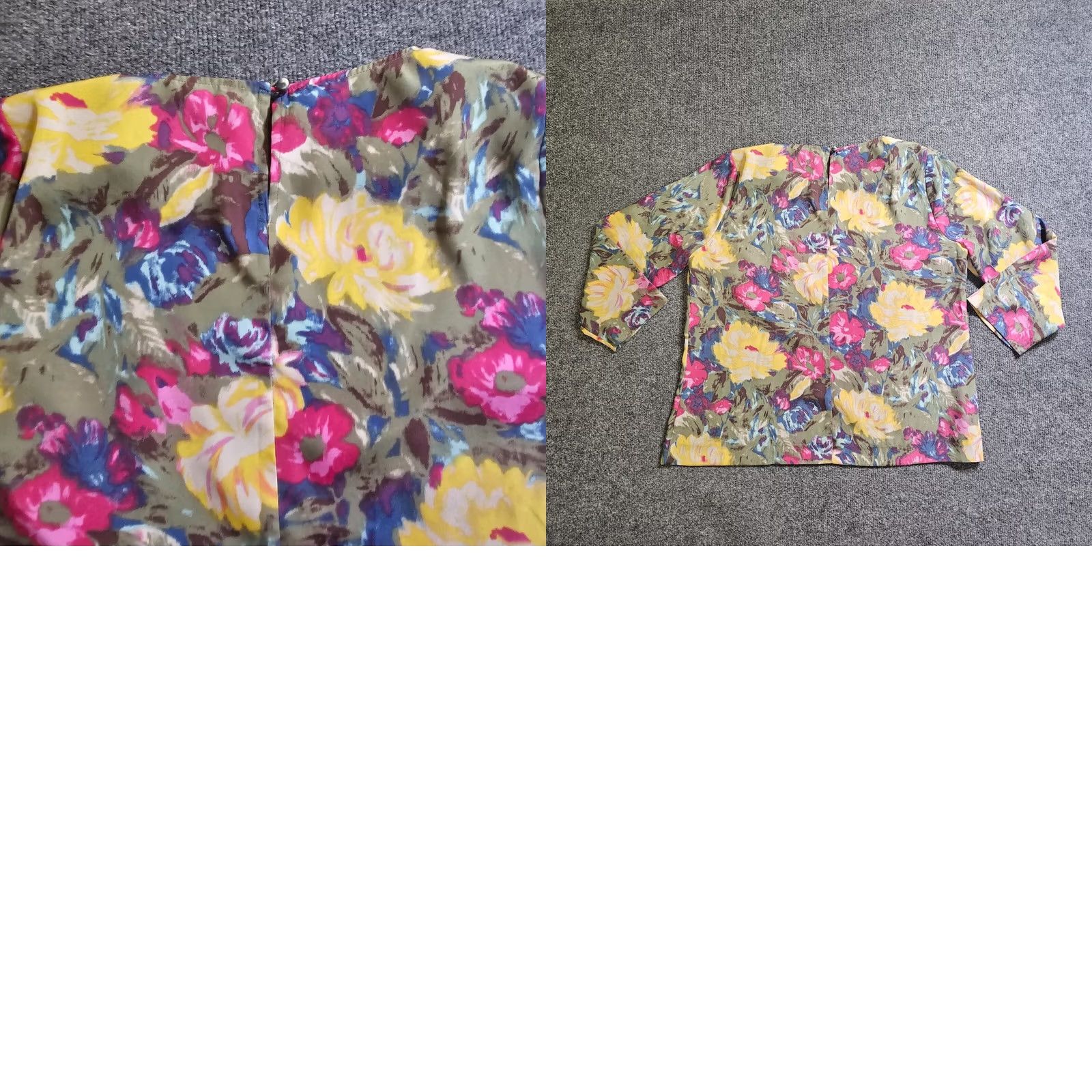 J.Crew J.CREW Blouse Shirt Women L Green Yellow Floral 3/4 Sleeve Round Neck Career Size L / US 10 / IT 46 - 8 Thumbnail