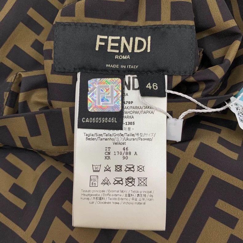 Fendi FENDI Dark brown logo letter full-print reversible hooded Size US S / EU 44-46 / 1 - 5 Thumbnail