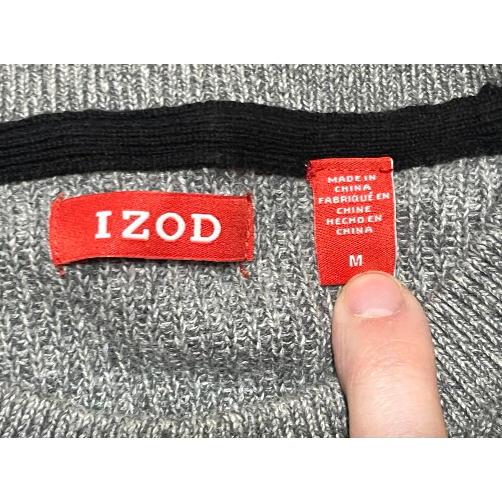 Izod IZOD Sweater Women's Size Medium Gray Black Striped Pullover Knit Size M / US 6-8 / IT 42-44 - 7 Thumbnail