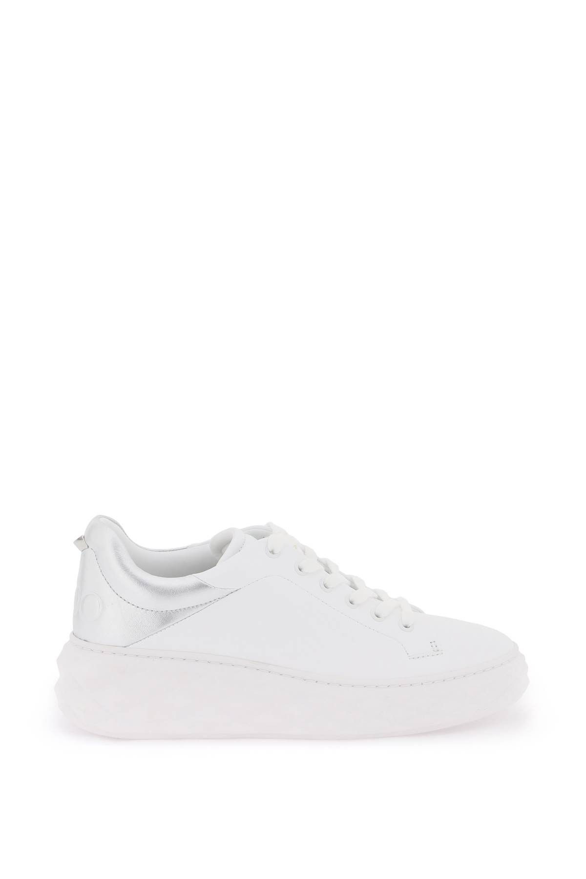 image of Jimmy Choo Diamond Maxi/f Ii Sneakers in V White Silver, Women's (Size 8)