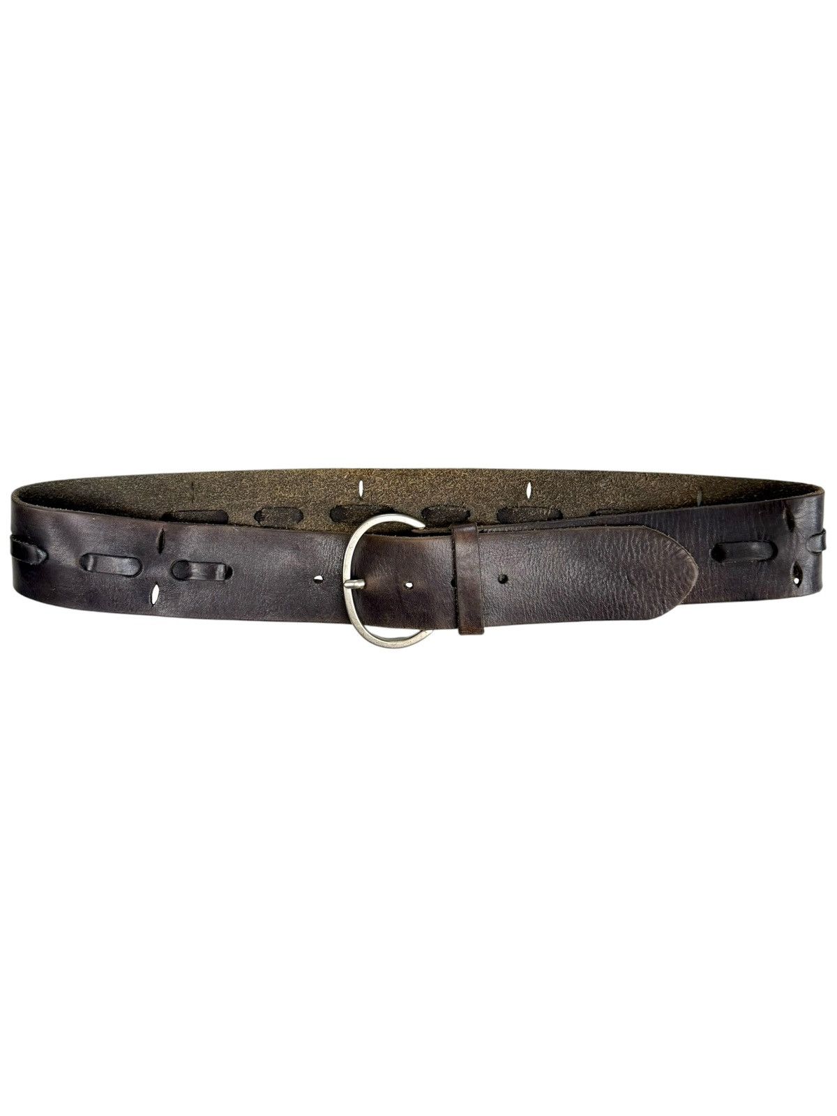 Japanese Brand Vintage Leather belt Avantgarde Kmrii Number Nine style Size ONE SIZE - 3 Thumbnail