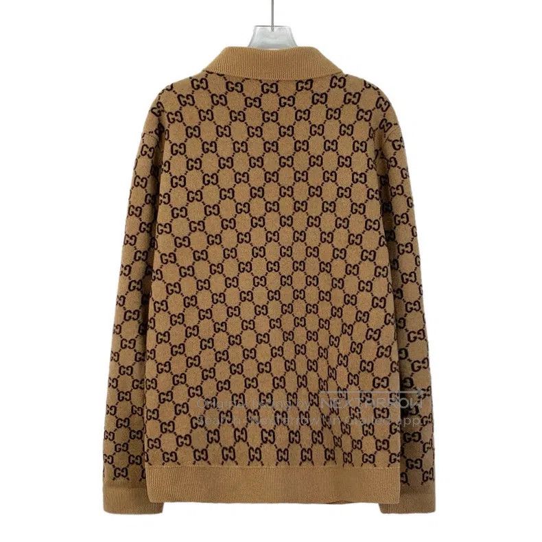 Gucci Gucci Brown logo jacquart full print wool lapel single-bre Size US XL / EU 56 / 4 - 2 Thumbnail