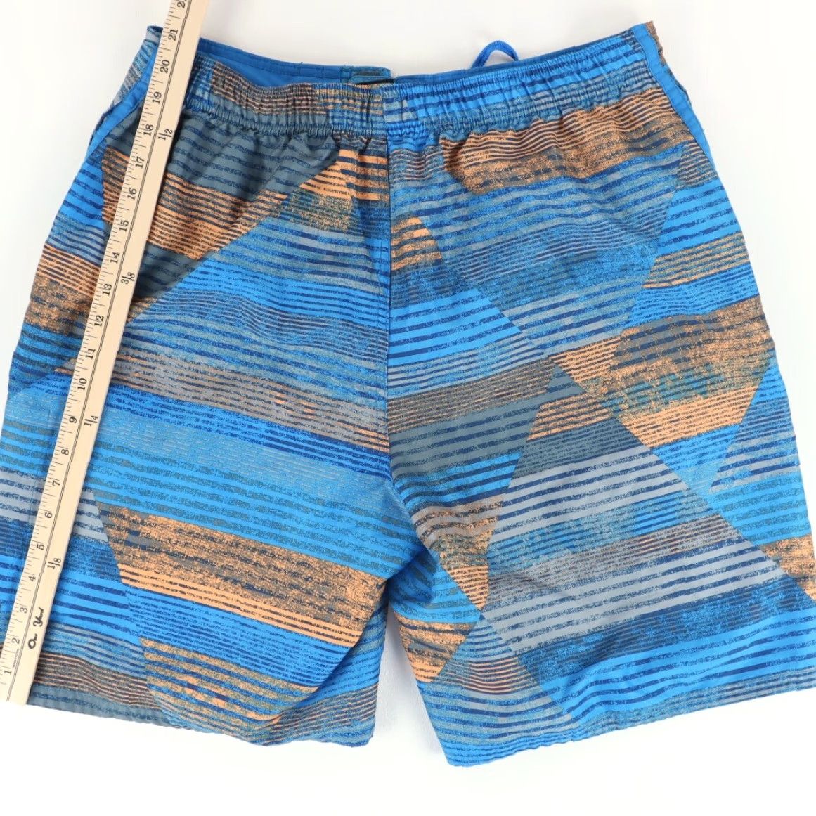 Nike Nike Lined Swimming Shorts Blue Patterned Men's L Size US 33 - 4 Thumbnail