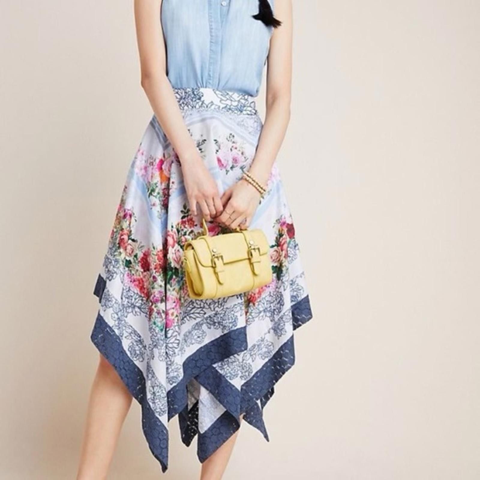 Other Geisha Designs “Janna” Skirt • Size 4 • Scarf Hem Midi Size 27" / US 4 / IT 40 - 1 Thumbnail