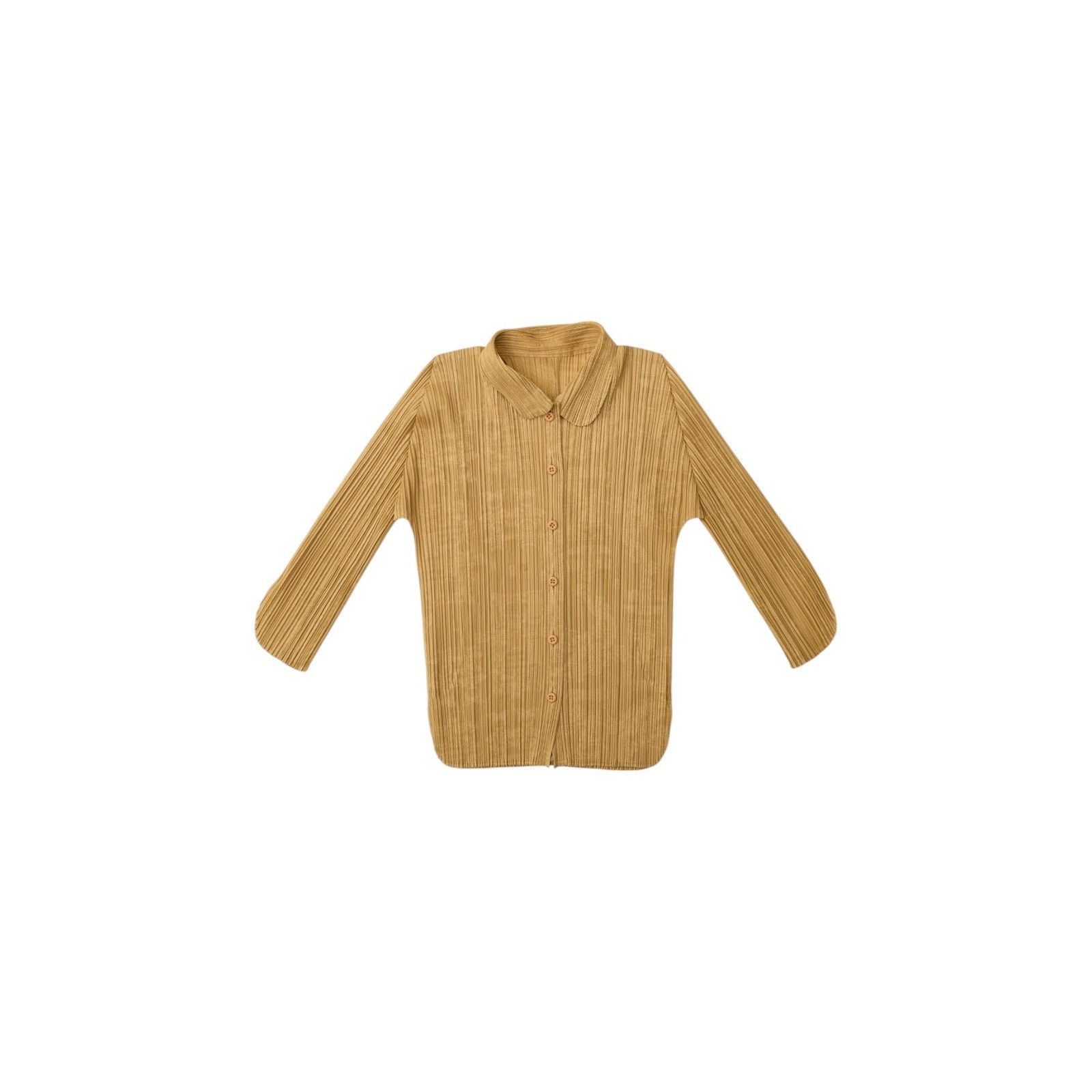 Issey Miyake Pleats Please Beige Button Up Cardigan Size L / US 10 / IT 46 - 1 Thumbnail