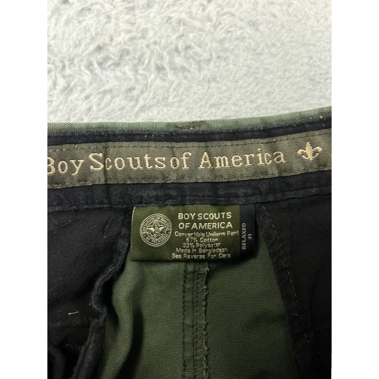 Vintage Boy Scouts Pants Adult 31x26 Green Relaxed Cargo Convertible Uniform Pants Mens Size US 31 - 6 Thumbnail