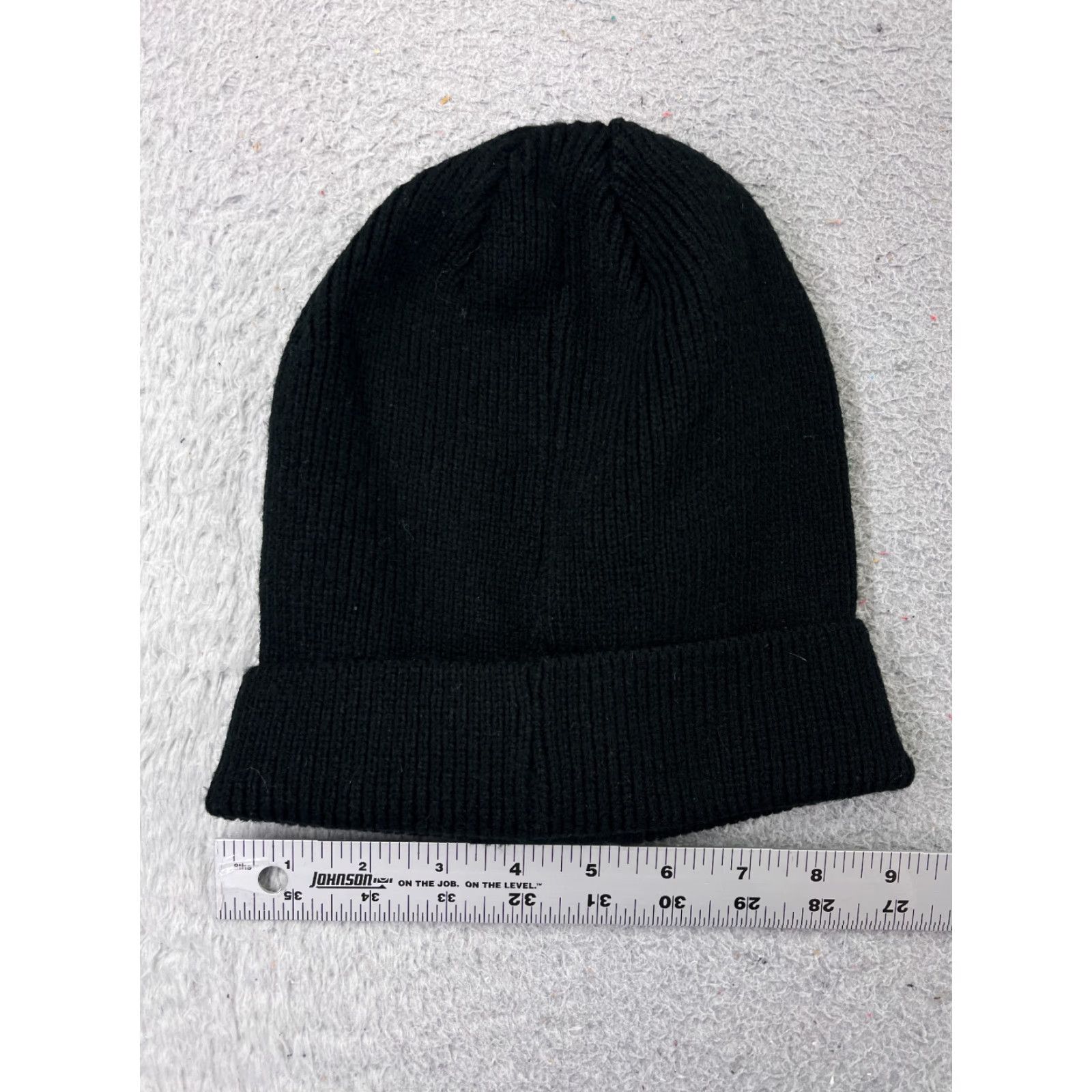 Perry Ellis Perry Ellis Beanie Toque Mens One Size Black Knit 100% Acrylic Embroidered Logo Beanie Accessories Men Black Logo Ski Theme 90s Mens Size ONE SIZE - 3 Thumbnail