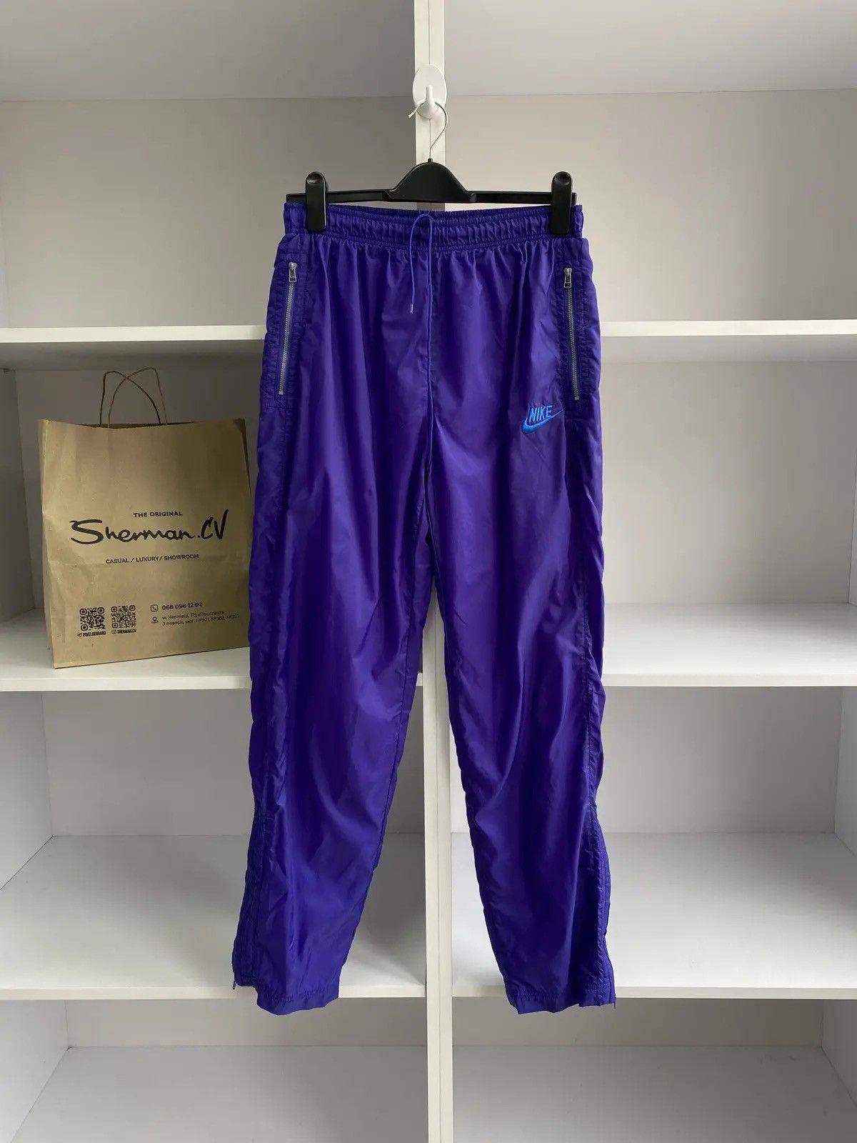 Nike × Vintage Vintage 80s Nike Windbreaker Track Pants Men’s Medium Size US 31 - 2 Thumbnail