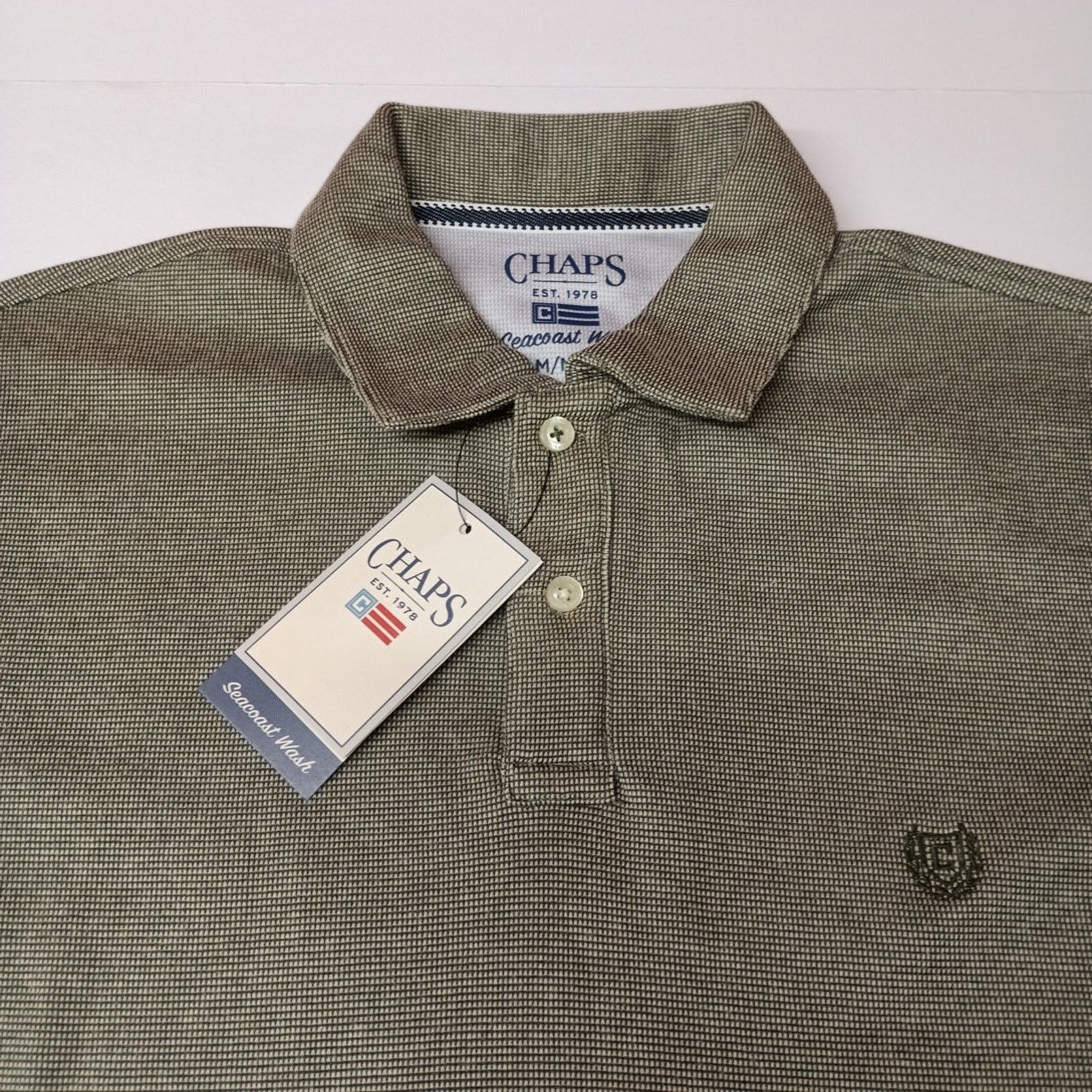 Chaps Chaps Rockland Textured Polo Shirt Men's M Lichen Green Size US M / EU 48-50 / 2 - 2 Thumbnail