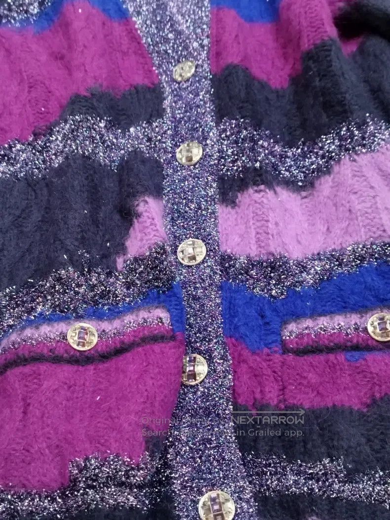 Chanel Chanel 22A purple and blue colour-blocked alpaca wool swea Size XS / US 0-2 / IT 36-38 - 2 Thumbnail
