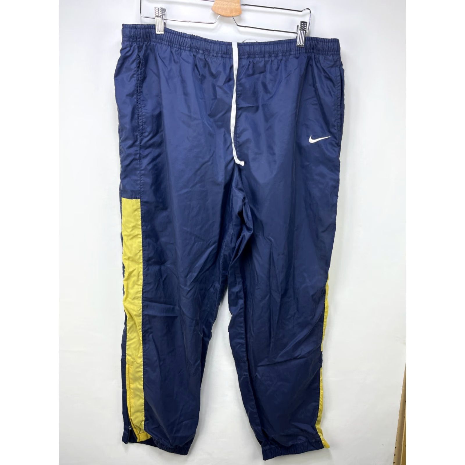 Nike VINTAGE Nike Swoosh Windbreaker Pants XL Blue 90s Track Pants Mens Regular Size US 36 / EU 52 - 2 Thumbnail