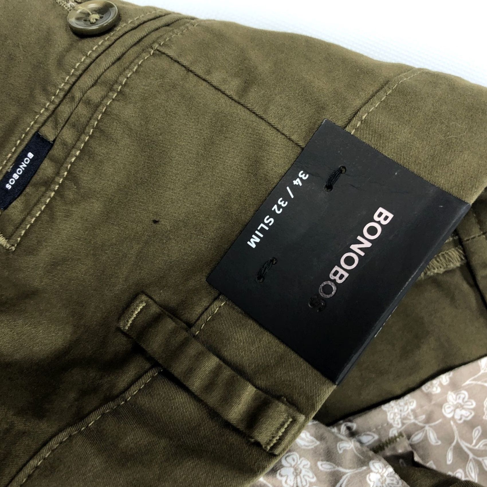 Bonobos BONOBOS Men's 34x32 Slim Fit Dark Olive Organic Cotton Chino Pants NWT Size US 34 / EU 50 - 6 Thumbnail
