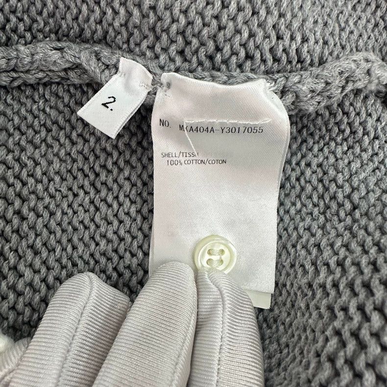Thom Browne Thom browne Gray and white-edged four-striped knitted round Size US M / EU 48-50 / 2 - 5 Thumbnail