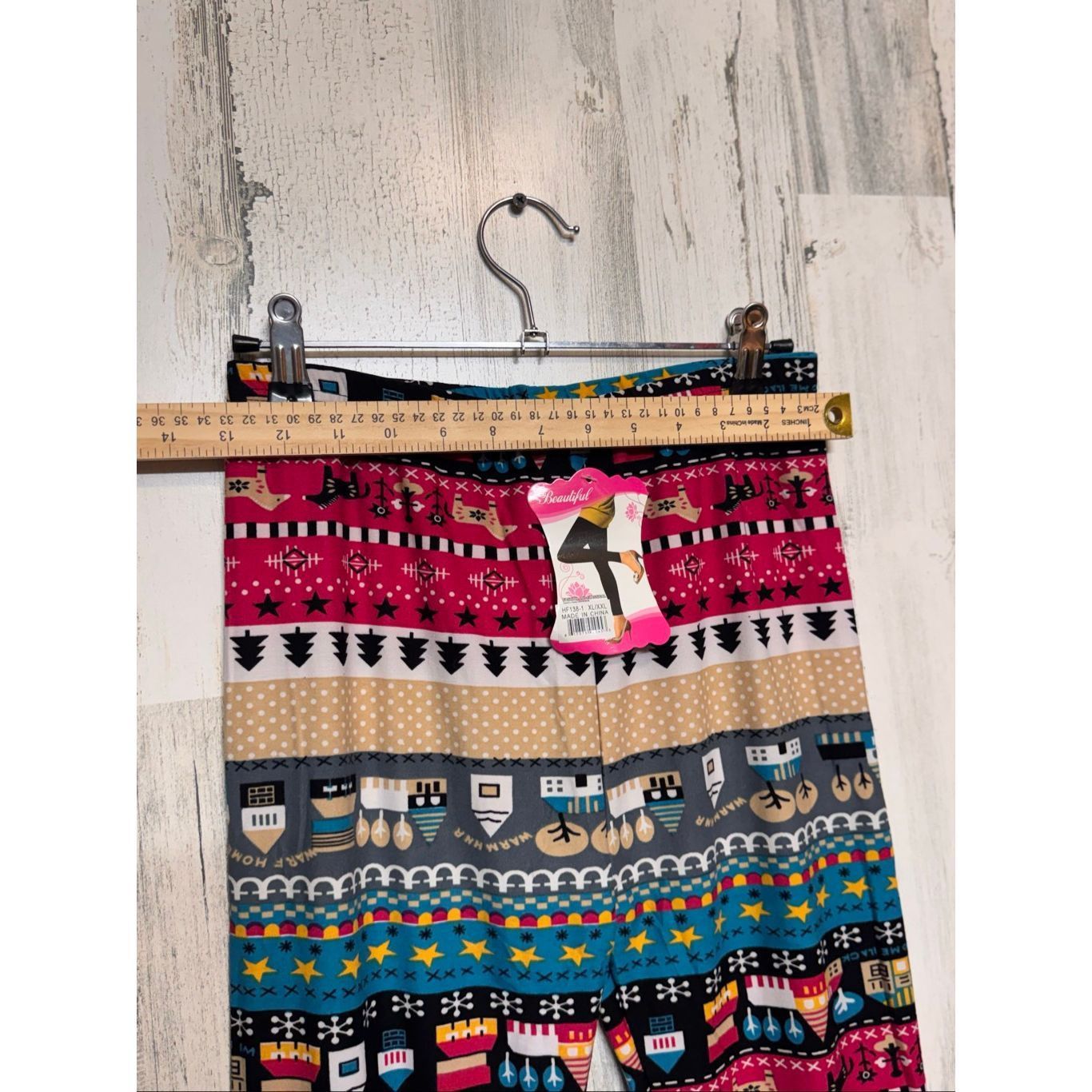 Other Beautiful Cozy Printed Leggings XL/XXL Multicolor Stretch So Size 32" / US 10 / IT 46 - 5 Thumbnail