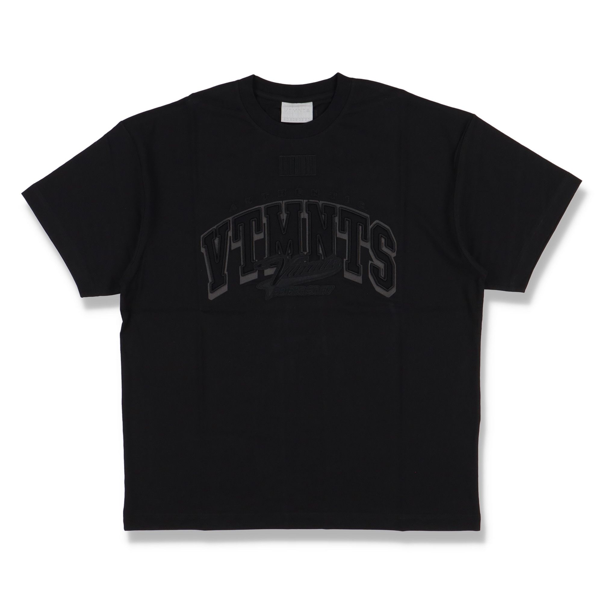 Black Embroidered VTMNTS College T-shirt