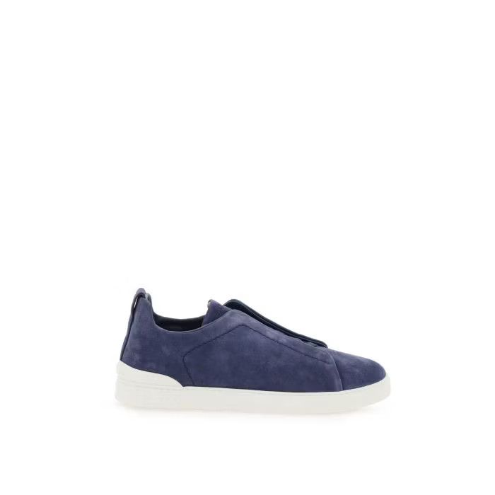image of Z Zegna O1S22I1N0524 Triple Slip Sneakers In Blue, Men's (Size 8)